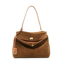 Cynthia - Sac à main bi matière daim