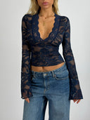 Valentina - Top en Dentelle - Marine