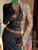 Valentina - Top en Dentelle - Noir