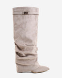 Lavista - Bottes slouchy en daim mi-cuisses - Taupe