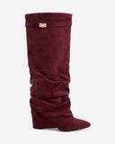 Lavista - Bottes slouchy en daim mi-cuisses - Bordeaux