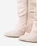 Lavista - Bottes slouchy en daim mi-cuisses - Crème