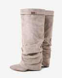 Lavista - Bottes slouchy en daim mi-cuisses - Taupe