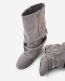 Emilia - Bottes en suède tombantes - Gris
