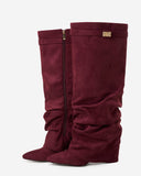 Lavista - Bottes slouchy en daim mi-cuisses - Bordeaux