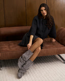 Emilia - Bottes en suède tombantes - Gris