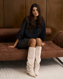 Lavista - Bottes slouchy en daim mi-cuisses - Crème