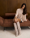 Lavista - Bottes slouchy en daim mi-cuisses - Taupe
