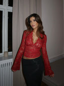 Valentina - Top en Dentelle - Rouge