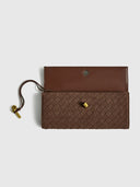 Emilia - Pochette en suède - Café