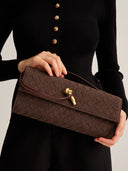 Emilia - Pochette en suède - Café