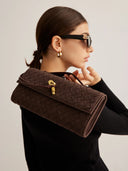 Emilia - Pochette en suède - Café