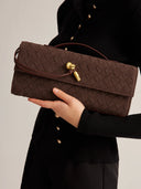 Emilia - Pochette en suède - Café