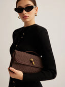 Emilia - Pochette en suède - Café