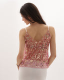 Cristina - Haut orné de perles - Rose
