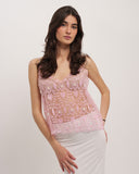 Cristina - Haut orné de perles - Rose pâle
