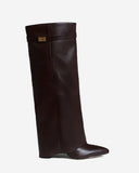 Lavista - Bottes en cuir mi-cuisses - Marron foncé