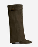 Lavista - Bottes en daim mi-cuisses - Vert olive