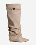 Lavista - Bottes slouchy en daim mi-cuisses - Beige