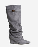 Lavista - Bottes slouchy en daim mi-cuisses - Gris