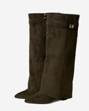 Lavista - Bottes en daim mi-cuisses - Vert olive