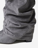 Lavista - Bottes slouchy en daim mi-cuisses - Gris