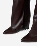 Lavista - Bottes en cuir mi-cuisses - Marron foncé