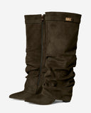 Lavista - Bottes slouchy en daim mi-cuisses - Vert olive