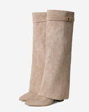 Lavista - Bottes en daim mi-cuisses - Beige