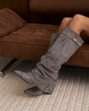 Lavista - Bottes slouchy en daim mi-cuisses - Gris