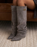 Lavista - Bottes slouchy en daim mi-cuisses - Gris