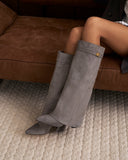 Lavista - Bottes en daim mi-cuisses - Gris