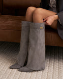 Lavista - Bottes en daim mi-cuisses - Gris