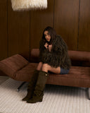 Lavista - Bottes slouchy en daim mi-cuisses - Vert olive