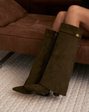 Lavista - Bottes en daim mi-cuisses - Vert olive