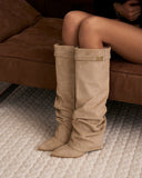 Lavista - Bottes slouchy en daim mi-cuisses - Beige
