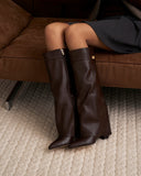 Lavista - Bottes en cuir mi-cuisses - Marron foncé