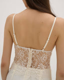 Iselle - Robe longue en dentelle - Blanc