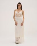 Iselle - Robe longue en dentelle - Blanc