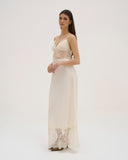 Iselle - Robe longue en dentelle - Blanc