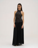 Dolce - Robe longue à sequins - Noir