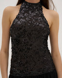 Dolce - Robe longue à sequins - Noir