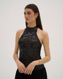 Dolce - Robe longue à sequins - Noir