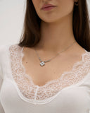Calina - Haut long en dentelle - Blanc