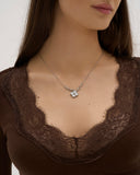 Calina - Haut long en dentelle - Chocolat