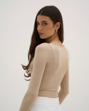Calina - Haut long en dentelle - Beige