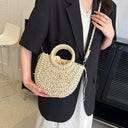 Angela – Sac en paille demi-lune