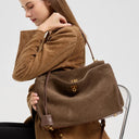 Cynthia - Sac à main bi matière daim