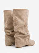 Emilia - Bottes en suède tombantes - Beige