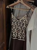 Lola - Top brodé de perles et paillettes - Doré